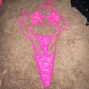 Swarovski crystal 3 piece dancewear.